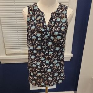 LOFT Floral Tank Top - Blue
